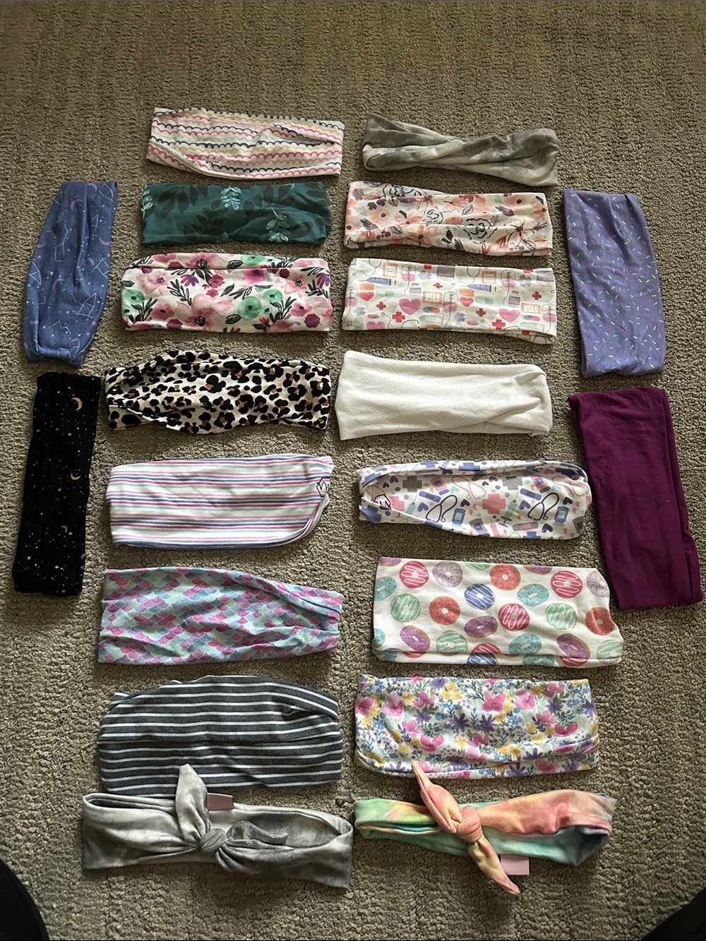 Women’s Multicolor Headband Set - Assorted Patterned Stretch Bands